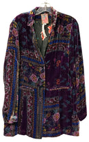 JOHNNY WAS Purple/Lavender/Multi Floral w/Floral Silk Lining Velvet Jacket