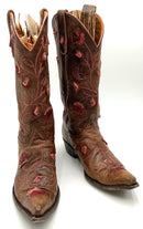 OLD GRINGO Brown Leather Pink Red Abby Rose Western Boots 9