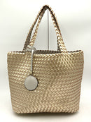 ILSE JACOBSEN Twotone Metallic Woven Faux Leather Tote Bag