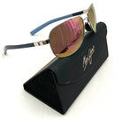 MAUI JIM Silvertone Frame Purple Polarized Lens Gardrails Sunglasses