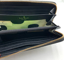 KATE SPADE Black/Pebble Saffiano Leather Lacey Cedar St Continental Wallet