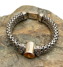 Sterling & Citrine Bali-Style Bracelet