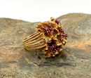 14kt Gold & Ruby Ruffle Style Ring