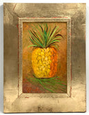 Painting on Board of Pineapple In Wide Gold Frame