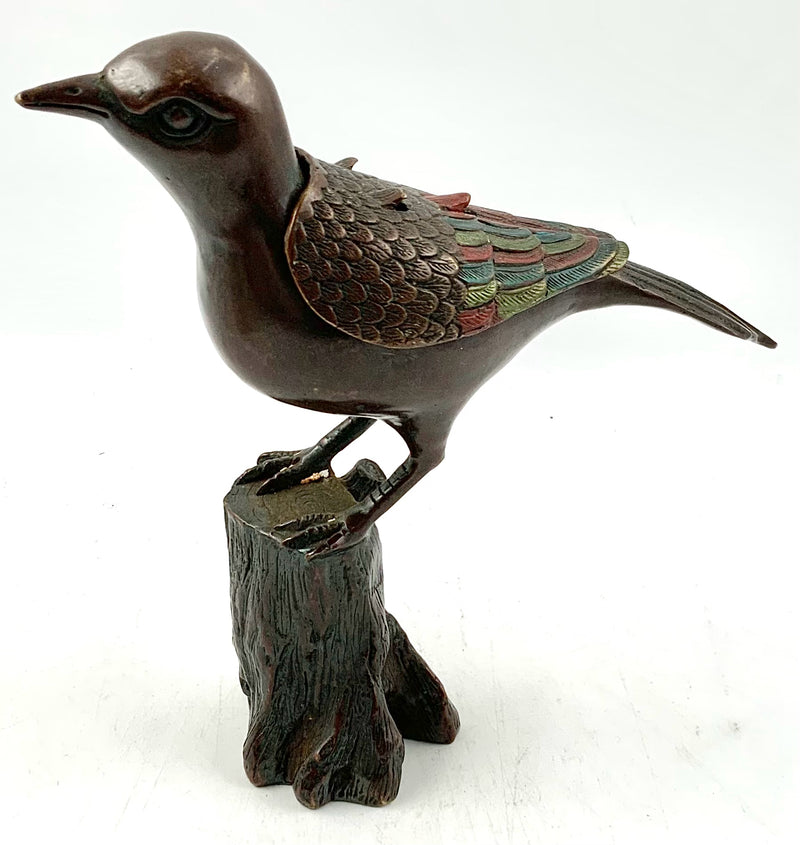 Japanese Bronze Bird Incense Burner