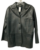 JOHN PATRICK Black Leather w/Front Pocket L/S Jacket
