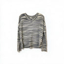 J SOCIETY Green/Blue/White Stripe V-Neck L/S Sweater