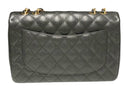 CHANEL Black Quilted Caviar Leather Classic CC Turnlock Flap Bag