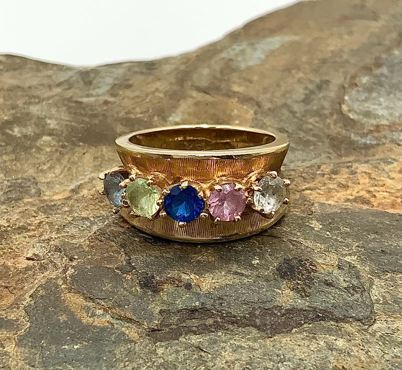 14kt Gold & Simulated/Lab Grown Gemstone Ring