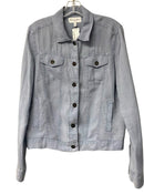 MICHAEL STARS Lt Blue L/S B/D Linen Jacket