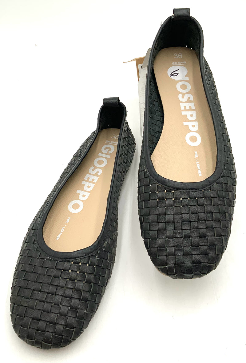 GIOSEPPO Black Lea Woven Ballerina Flats 6