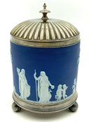 Wedgwood Blue Jasperware Biscuit Barrel