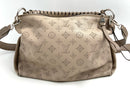 LOUIS VUITTON Galet Grey Mahina Leather Beaubourg MM Hobo Bag