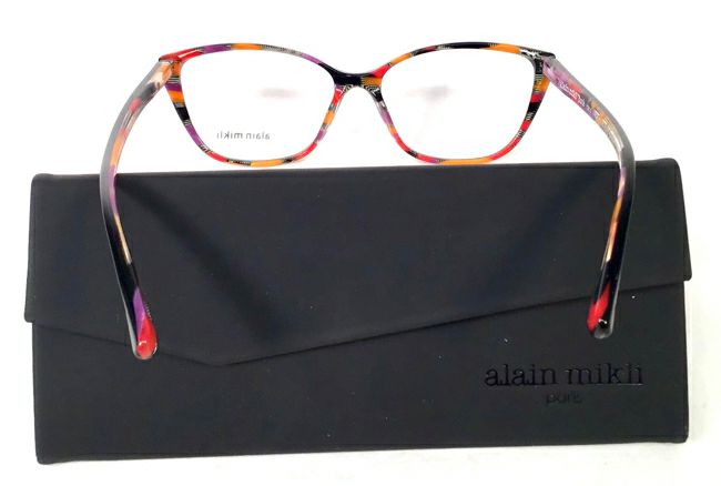 ALAIN MIKLI Brown Red Purple Yellow Eyeglasses Style: A03082