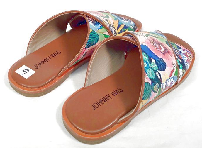 JOHNNY WAS Lea Floral Layla X Band Sandals 6