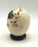 Hand Decorated Natural Ostrich Egg With Stand