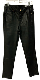CHICOS Black Faux Leather Slim Leg Pants 8R