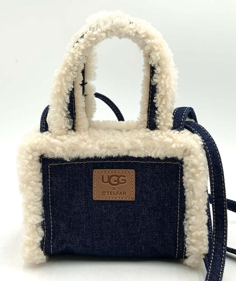 TELFAR X UGG Dark Denim Shearling Small Shopper