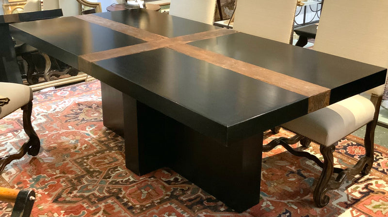 Contemporary Ebony Wood Dining Table