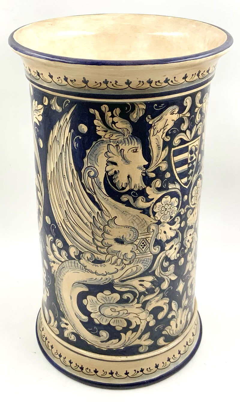 Deruta Raffaellesco Blue & White Umbrella Stand