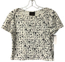 FENDI Vintage White/Black Logo Script S/S Cropped Tee