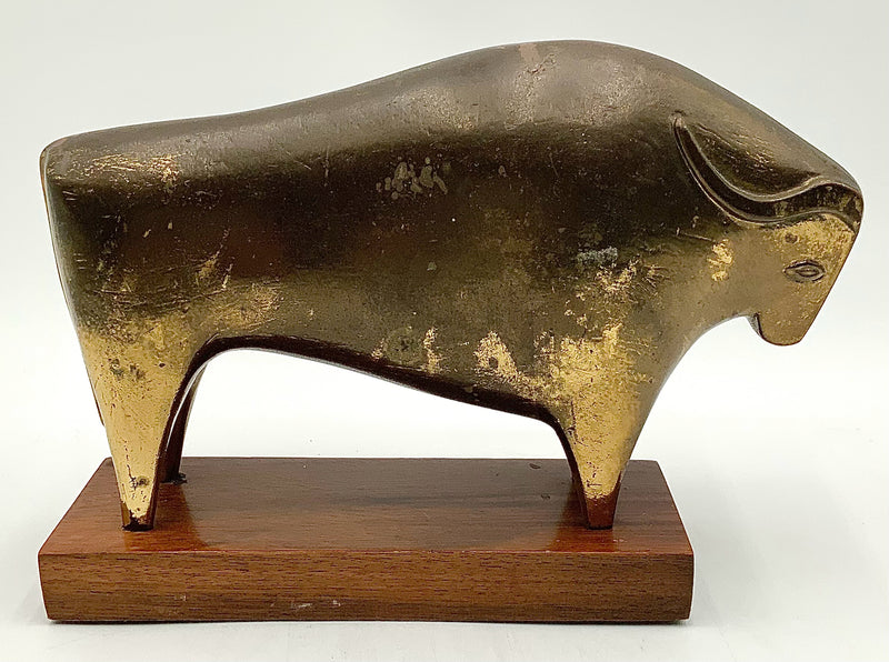 Vintage Italian Modernist Brass Bull Sculpture