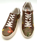 COACH Saddle Brown Signature Canvas & Floral Print Sneakers 8.5