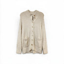 HELLO NITE Cream Eyelash w/Front Pockets L/S B/D Sweater