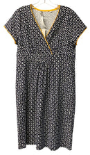 BODEN Navy/White Geo Print w/Yellow Trim S/S Dress