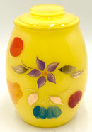 Vintage Handpainted Yellow Glass Canister