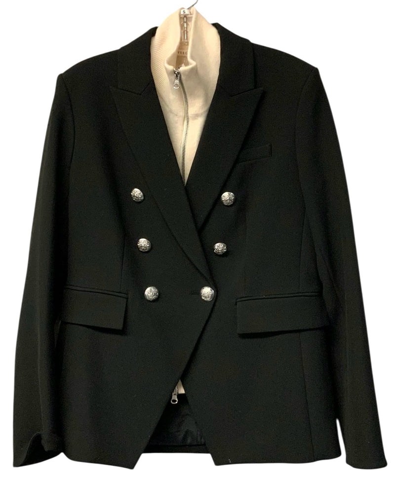 VERONICA BEARD Black Double Breasted w/Cream Removable Sweater "Miller" Jacket