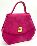 ANNE KLEIN CoutureVintage Fuchsia Suede Top Handle Bag