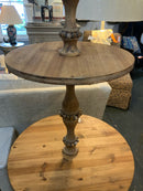 Rustic Wood Two Tier Pedestal