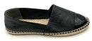 TORY BURCH Black Nappa Leather Color Block Espadrille Flats 9.5