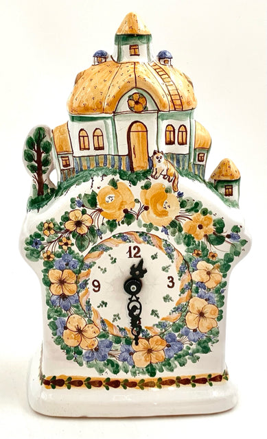 Russian Faience Terra Cotta Clock