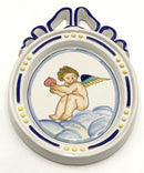 Italian Pottery Plaque With Cherub Motif