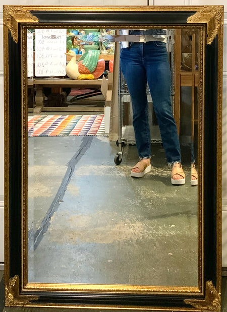 Large Black & Gold Wall Mirror