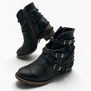 FREEBIRD Brown/Black Leather Multi Buckle Crue Ankle Boots 9