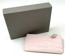 ALEXANDER MCQUEEN Baby Pink Croc Embossed Leather Card Wallet