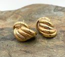 18kt Gold 4-Band Curved Half Hoop Earrings