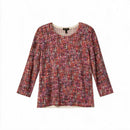 ESCADA Pink Multi Abstract Print 3/4 Slv Sweater