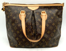 LOUIS VUITTON Monogram Canvas Tan Vachetta Leather Palermo Satchel