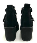 EILEEN FISHER Black Suede Wedge Tinker Ankle Boots 9