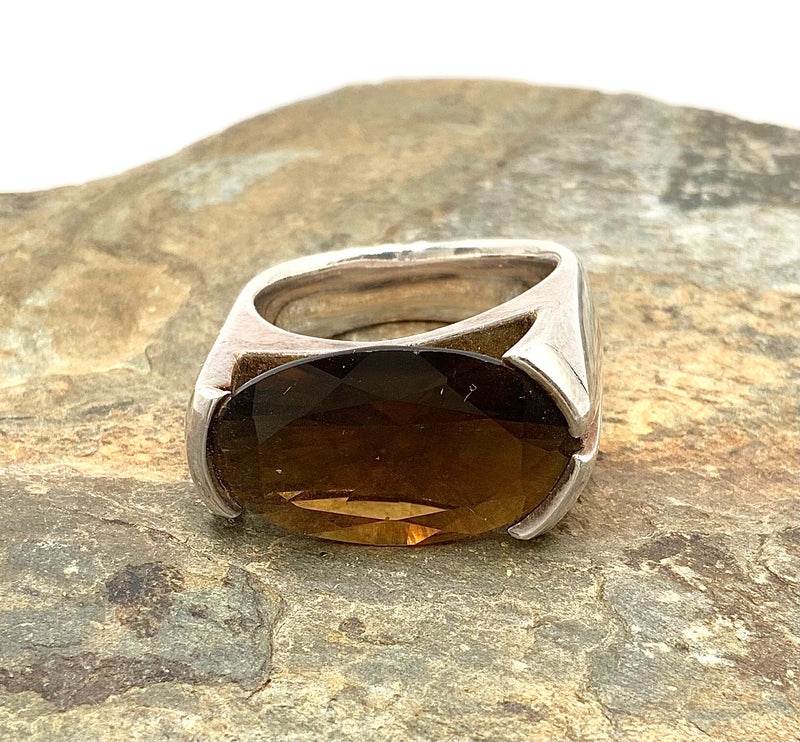 Sterling & Smoky Topaz Ring