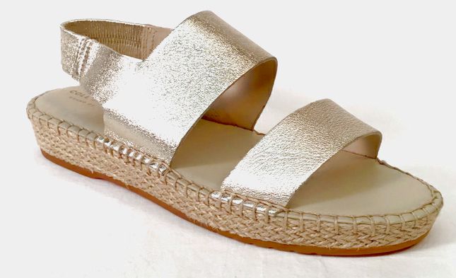 COLE HAAN Soft Gold Cloudfeel Espadrille Sandals 9