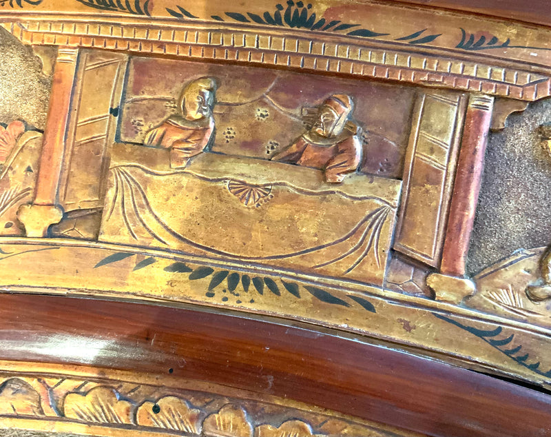 Vintage Carved Wood Asian Pediment