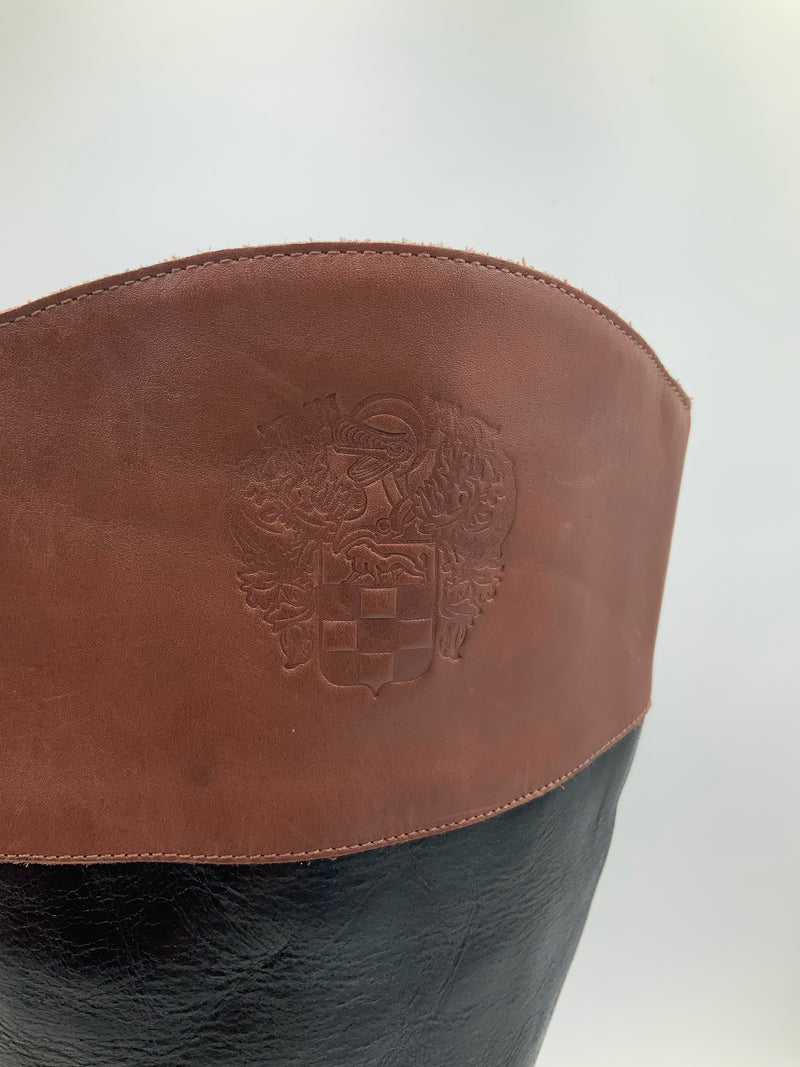 VINCE CAMUTO Black Brown Leather Amanyir Riding Boots 8