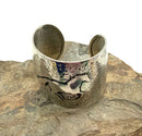 Hammered Sterling Horse Motif Wide Cuff Bracelet