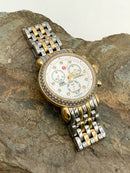 MICHELE CSX Gold Plated Stainless Steel Diamond Chronograph Watch