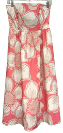 FLORA BEA Pink/White/Sand Floral Strapless Dress